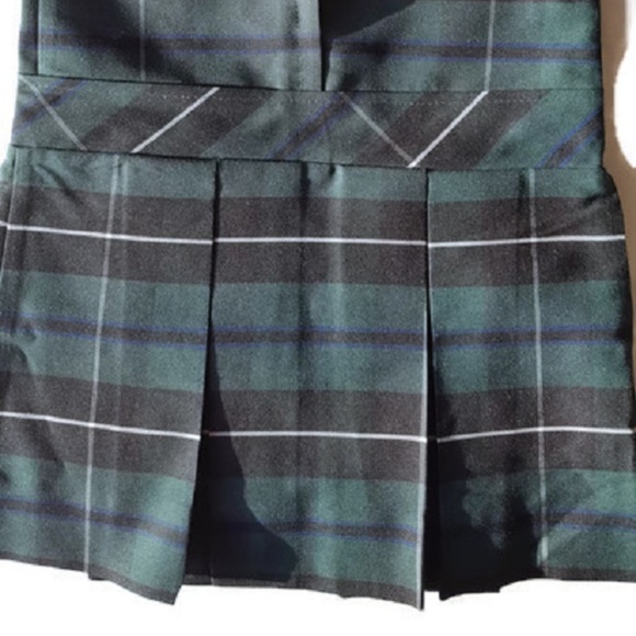 Girls Green Plaid School Uniform Jumper Dress 6X - Picture 3 of 4